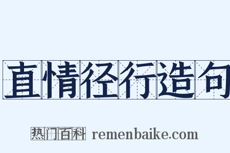直情径行造句是什么意思的图片